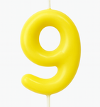 Kerze Nummer "9" - Gelb