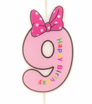 Baby Kerze Nummer "9" rosa