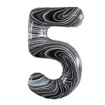 Folienballon Nummer "5" marmoriert (100cm).)