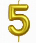Kerze Nummer "5" - Gold