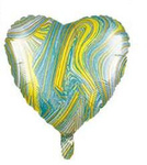 Folie Herz Marmor Grün 18" (45cm).)