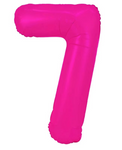 Folienballon Nummer "7" Rosa Neon (100cm.)