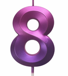 Purple-Pink Number "8"Candle