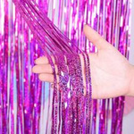 Holo Himbeere Dekorativer Vorhang 100x200cm