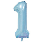 Foil Balloon Number "1" Light blue (100cm.)
