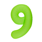 Folienballon Nummer "9" Grün Neon (100cm.)