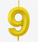 Goldene Geburtstagskerze in Form einer Zahl "9"