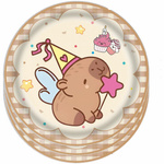 Pappteller mit Capybara - 10 Stück.