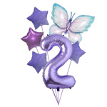 Set Luftballons für 2. Geburtstag mit Schmetterling