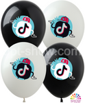 TIK TOK bedruckte Gummiballons (10 Stück).)