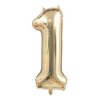 Folienballon Nummer "1" Champagner (100cm.)