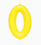 Kerze Nummer "0" - Gelb