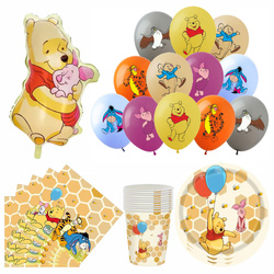 Winnie the Pooh Birthday Set - Luftballons, Geschirr und Dekorationen (53 Artikel)