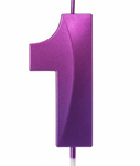 Purple-Pink Number "1" Candle
