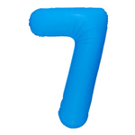 Folienballon Nummer "7" Blau Neon (100cm.)