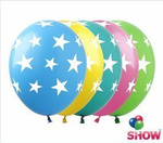 Bedruckte Gummiballons Sterne (10 Stück).)