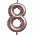 Geburtstagskerze Nummer "8" - Roségold