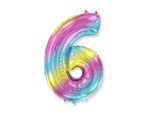 Folienballon Nummer "6" Flexmetal, Ombre (100cm).)