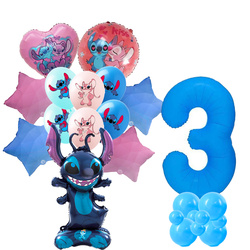 Set von 3rd Birthday Stitch Folie und Gummi bedruckte Ballons