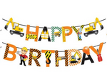 Papiergirlande Happy Birthday Transport, Konstruktion (1 Stück)