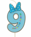 Kinderkerze Nummer "9" blau