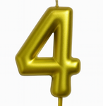 Kerze Nummer "4" - Gold