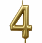 Geburtstagskerze Nummer "4" - champagnerfarben