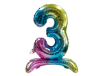 Foil Balloon Standing Number "3" Rainbow (80cm.)