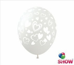 Balloons 12" with print "Hearts" (10 pcs.)