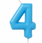 Kerze Nummer "4" - Blau