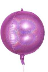 4D Himbeer-Glitzer-Folienballon 18" (45cm).)