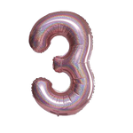 Folienballon Nummer "3 "RoseGold Brokat(100cm.)