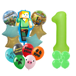 Satz von 1 Minecraft Pixels Folie und Gummi bedruckte Ballons