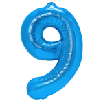 Folienballon Nummer "9" Blau (100cm).)