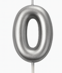 Silver birthday candle number "0" - elegance for every occasion