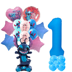 Set von 1st Birthday Stitch Folie und Gummi bedruckte Ballons