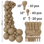 Set Deko-Ballons - Farbe Kaffee(075), 70 Stück. (19", 12", 5")