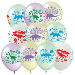 Satz von 10 Heliumballons Dinosaurier