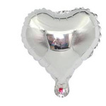 Folie Herz Silber 25 cm. (10 Stück)