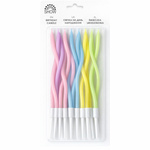 Bunte Partykerzen - 12er Set, wellenförmig,