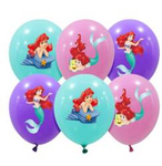 Rubber balloons with Mermaid print (6 pcs.)
