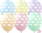 Bedruckte Gummiballons Wolken (10 Stück).)