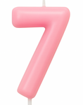 Kerze Nummer "7" - Rosa