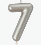 Silver birthday candle number "7" - elegance for every occasion