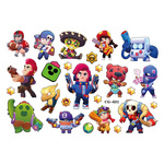 Kindertattoos - Brawl Stars Helden in buntem Design (1 Stück)