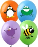 Rubber balloons with Animals print (12 pcs.)
