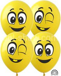 Balloons 12" with print "Smile. Emoji" (10 pcs.)
