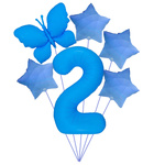 "Luftballon-Set "Blau mit Schmetterling - ideal für 2. geburtstag