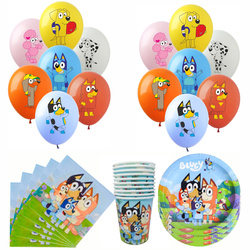 Geburtstagsset Bluey Luftballons, Teller, Tassen, Servietten