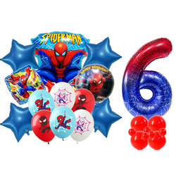 6er Set Spiderman Folie und Gummi bedruckte Ballons